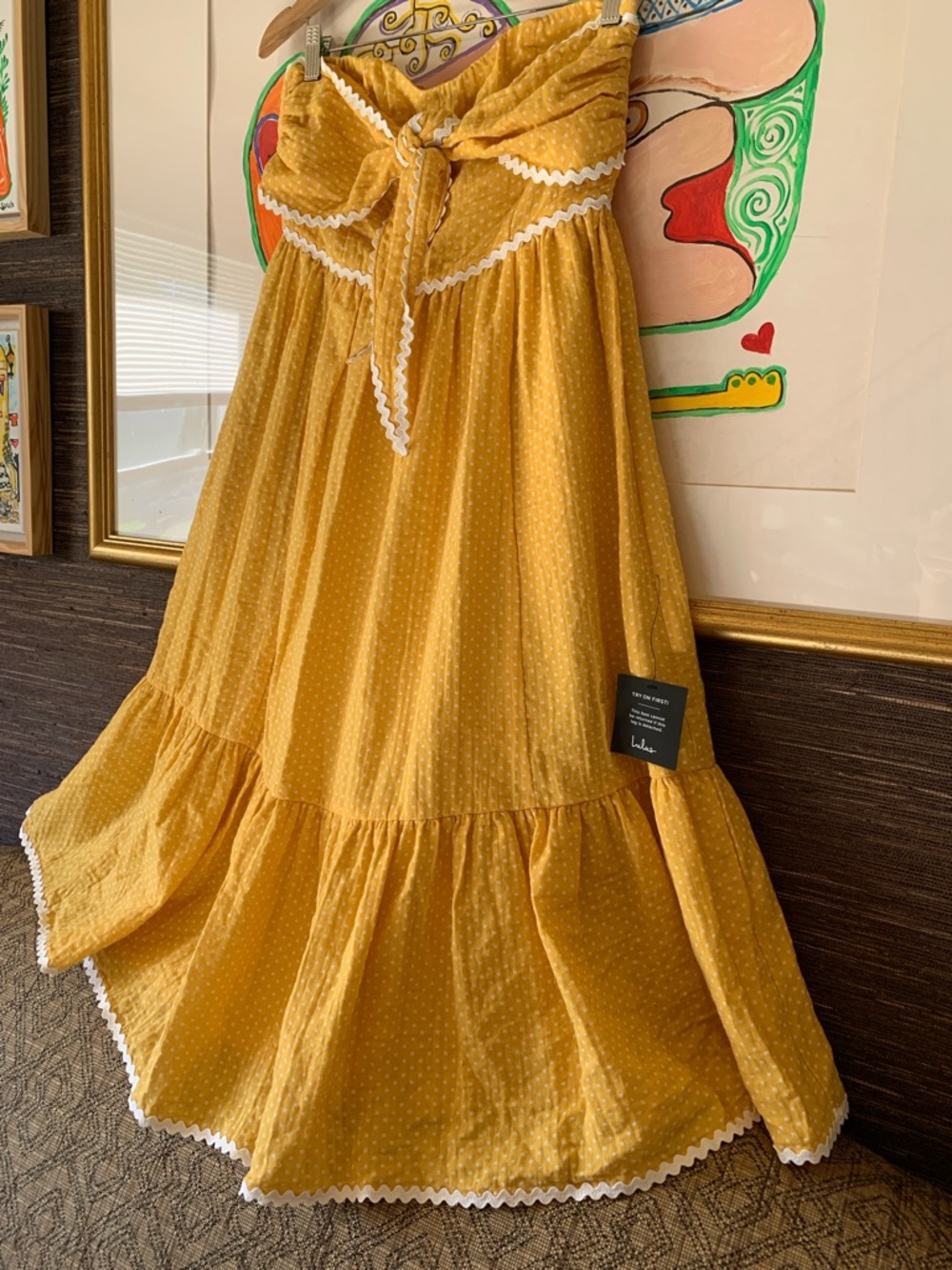 Delightful Design Yellow Polka Dot Midi Dress With Pockets
Lulus. - Picture 8 of 16